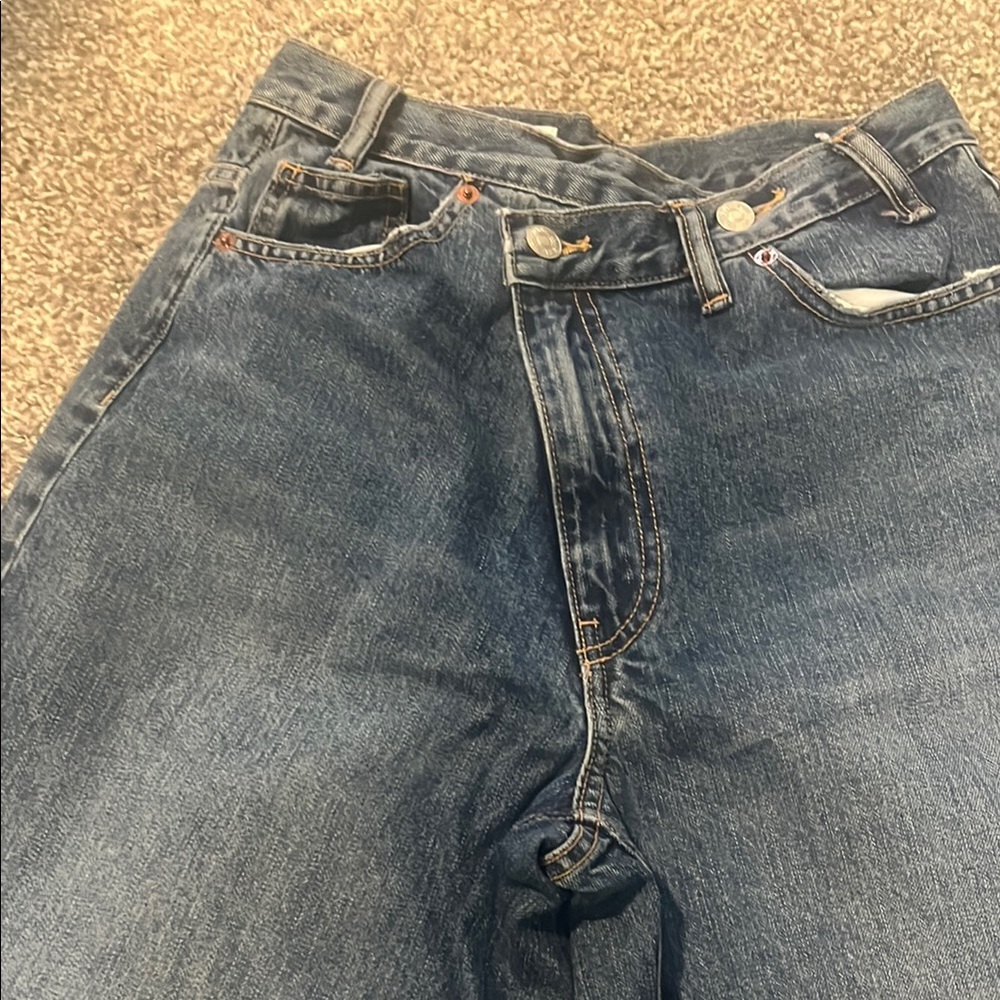 Zara Blue Relaxed Fit Denim with Natural Fading